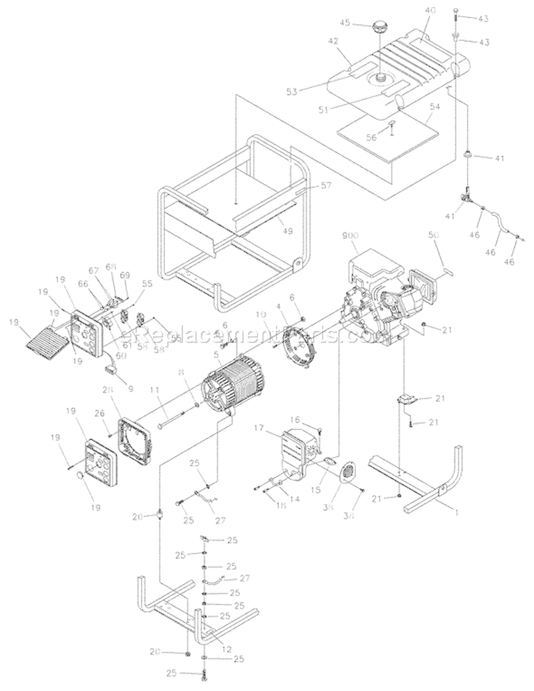 Page B Diagram and Parts List for 1892-1  Briggs and Stratton Generator